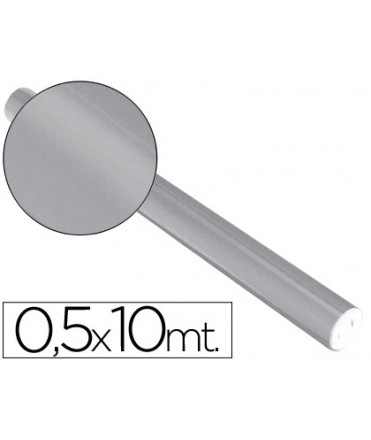 Papel metalizado plata rollo continuo de 0,5 x 10 mt