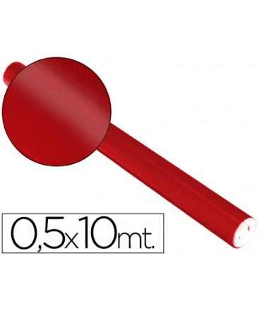 Papel metalizado rojo rollo continuo de 0,5 x 10 m