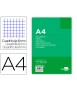 Recambio liderpapel a4 100 hojas 60g/m2 cuadro 6 mm 4 taladros con margen