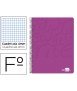 Cuaderno espiral liderpapel folio write tapa blanda 80h 60gr cuadro 4mm con margen color rosa