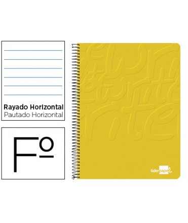 Cuaderno espiral liderpapel folio write tapa blanda 80h 60gr horizontal con margen color amarillo
