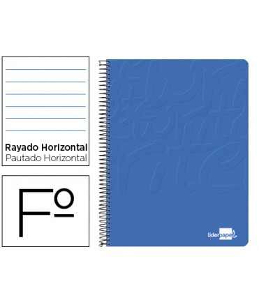 Cuaderno espiral liderpapel folio write tapa blanda 80h 60gr horizontal con margen color azul