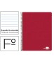 Cuaderno espiral liderpapel folio write tapa blanda 80h 60gr horizontal con margen color rojo