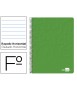 Cuaderno espiral liderpapel folio write tapa blanda 80h 60gr horizontal con margen color verde