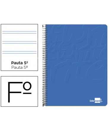 Spiral notebook liderpapel folio write paperback 80h 60gr pattern 2.5 mm with blue margin