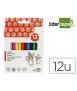 Wax pencils liderpapel box of 12 units assorted colors