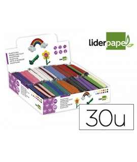 Plasticine liderpapel in bars of 50 grams box of 30 units assorted colors