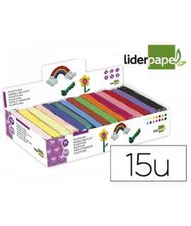 Plasticine liderpapel in bars of 150 grams box of 15 units assorted colors