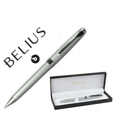 Boligrafo belius hossa plata cromado con capuchon en estuche