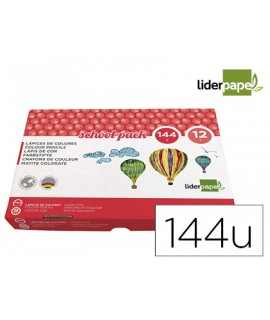 Colored pencils liderpapel school pack of 144 units 12 colors x 12 units