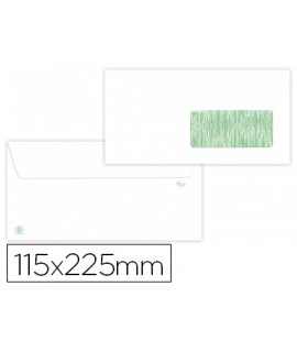 Sobre liderpapel blanco 115x225 mm ventana derecha solapa tira silicona reciclado 90 gr caja de 500 unidades