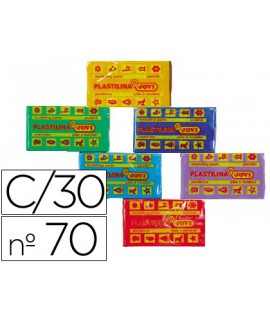 Plastilina jovi 70 tamaño pequeño caja de 30 unidades colores surtidos