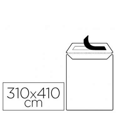 Sobre liderpapel bolsa blanco 310x410 mm solapa tira de silicona papel offset 100 gr caja de 250 unidades