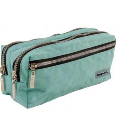 School bag liderpapel rectangular tote bag 3 pockets light blue 210x80x85 mm