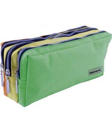 Bolso escolar liderpapel portatodo rectangular 3 bolsillos tricolor 195x70x80 mm