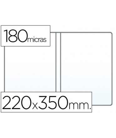 Funda portadocumento cuarto doble 180 micras pvc transparente 220x350mm
