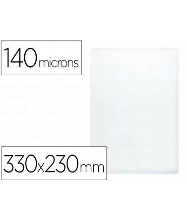 Funda portadocumento q-connect folio 140 micras pvc transparente 230x330mm