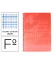 Cuaderno espiral liderpapel folio pautaguia tapa plastico 80h 75gr cuadro pautado 4mm con margen color rojo