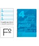 Cuaderno espiral liderpapel folio pautaguia tapa plastico 80h 75gr cuadro pautado 4mm con margen color azul