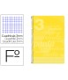 Cuaderno espiral liderpapel folio pautaguia tapa plastico 80h 75gr cuadro pautado 3mm con margen color amarillo