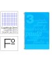 Cuaderno espiral liderpapel folio pautaguia tapa plastico 80h 75gr cuadro pautado 3mm con margen color azul