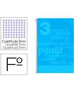 Spiral notebook liderpapel guide sheet plastic cover 80h 75gr patterned box 3mm with blue margin