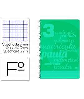 Spiral notebook liderpapel guide guide sheet plastic cover 80h 75gr patterned frame 3mm with green margin