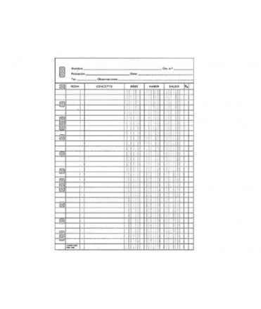 Recambio multifin 3005 folio natural cuentas corrientes 50 hojas 16 taladros 215x310 mm