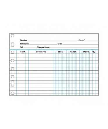 Recambio multifin 3003 cuarto apaisado cuentas corrientes 50 hojas 8 taladros 215x155 mm