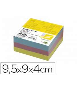 Taco papel liderpapel sin encolar colores 400 hojas 95x90x40 mm 80 gr