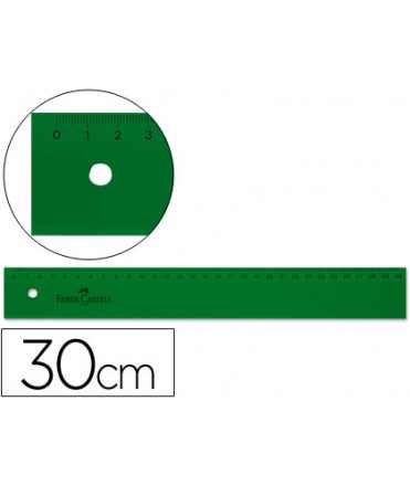 Regla faber castell 30 cm plastico verde