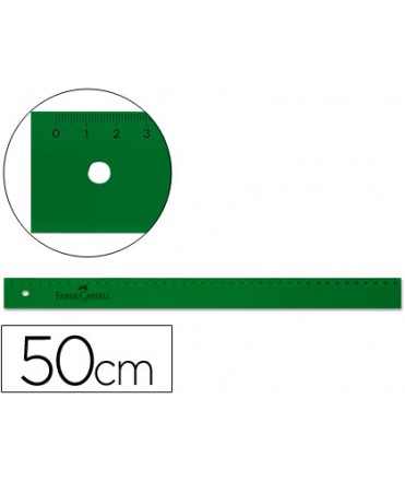 Regla faber castell 50 cm plastico verde