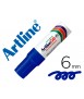 Artline Permanent Marker Pen EK-50 Blue - Beveled Tip 6 mm - Metal & Glass Paper