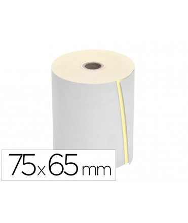 Rollo sumadora q-connect electro 75 mm ancho x 65 mm diametro copiativo con 2 hojassin bisfenol a