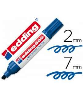 Permanent marker pen edding marker 500 blue beveled tip 7 mm rechargeable