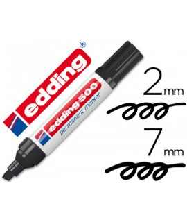 Rotulador edding marcador permanente 500 negro punta biselada 7 mm recargable