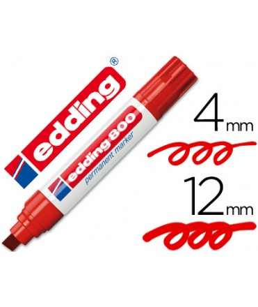 Rotulador edding marcador permanente 800 rojo punta biselada 12 mm recargable