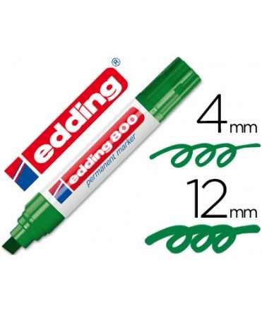 Rotulador edding marcador permanente 800 verde punta biselada 12 mm recargable