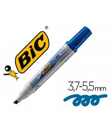 Rotulador bic velleda para pizarra azul punta biselada 5,9 mm