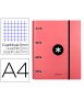 Folder with replacement antartik a4 frame 5mm lined with 4 rings 40mm round with coral flap
