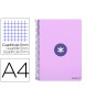 Cuaderno espiral antartik a4 micro tapa dura 80h 100 gr cuadro 5 mm sin bandas 4 taladros color lavanda
