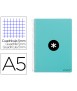 Cuaderno espiral liderpapel a5 antartik tapa dura 80h 100 gr cuadro 5mm color menta