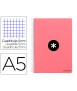 Cuaderno espiral liderpapel a5 antartik tapa dura 80h 100 gr cuadro 5mm color coral