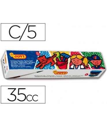 Tempera escolar jovi 35 ml caja de 5 colores surtidos