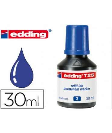 Tinta rotulador edding t-25 azul bote 30 ml