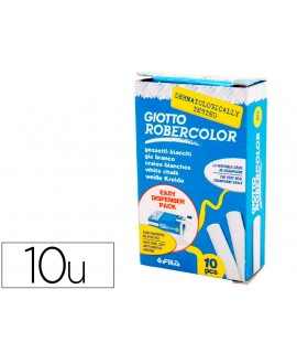Tiza blanca antipolvo robercolor caja de 10 unidades