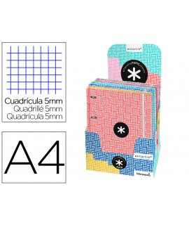 Carpeta liderpapel antartik con recambio a4 cuadro 5 mm forrada 4 anillas 25 mm trending topic colores