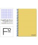 Cuaderno espiral liderpapel folio smart tapa blanda 80h 60gr cuadro 4mm con margen color amarillo