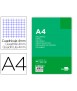 Recambio liderpapel a4 80 hoja 60g/m2 cuadro 4 mm con margen 4 taladros