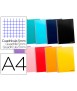Cuaderno espiral liderpapel a4 micro smart tapa blanda 80h60gr cuadro 5mm doble margen 4 taladros colores surtidos